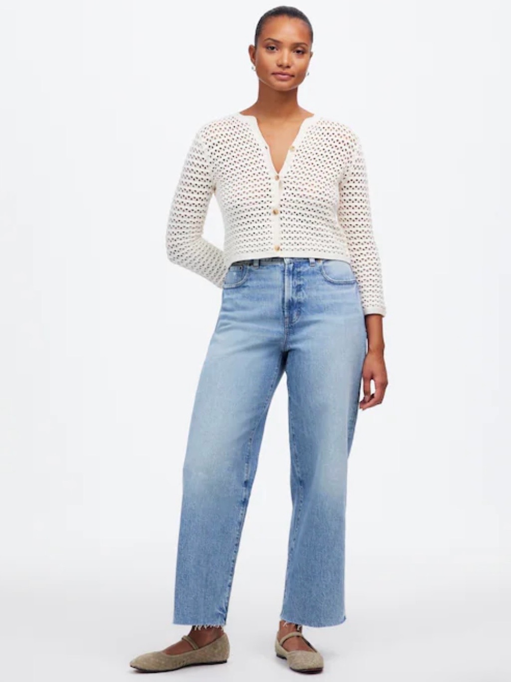 Nwt! Madewell The Curvy Perfect Vintage Wide-Leg Crop Jean